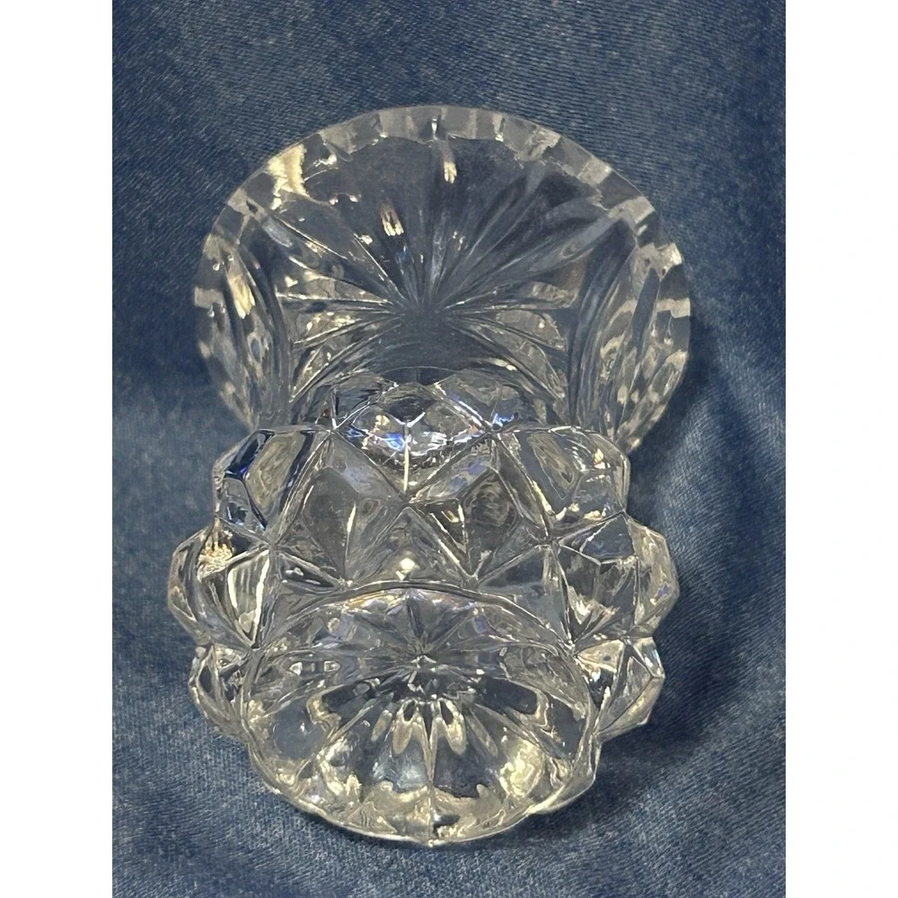 Vintage Mini Glass Bud Vase Beautiful Jagged Rim 2.5
